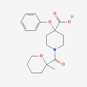 1-[(2-methyltetrahydro-2H-pyran-2-yl)carbonyl]-4-phenoxypiperidine-4-carboxylic acid