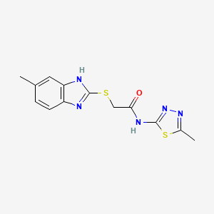 2-[(6-methyl-1H-benzimidazol-2-yl)thio]-N-(5-methyl-1,3,4-thiadiazol-2-yl)acetamide