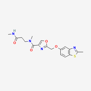 molecular formula C18H20N4O4S B5382610 N-methyl-N-[3-(methylamino)-3-oxopropyl]-2-{[(2-methyl-1,3-benzothiazol-5-yl)oxy]methyl}-1,3-oxazole-4-carboxamide 