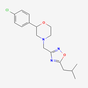 molecular formula C17H22ClN3O2 B5382633 2-(4-Chlorophenyl)-4-[[5-(2-methylpropyl)-1,2,4-oxadiazol-3-yl]methyl]morpholine 