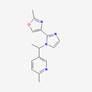 molecular formula C15H16N4O B5382635 2-methyl-5-{1-[2-(2-methyl-1,3-oxazol-4-yl)-1H-imidazol-1-yl]ethyl}pyridine 