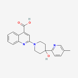 molecular formula C21H21N3O3 B5382642 2-[4-hydroxy-4-(5-methylpyridin-2-yl)piperidin-1-yl]quinoline-4-carboxylic acid 