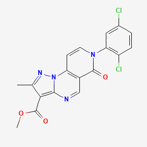 molecular formula C18H12Cl2N4O3 B5382670 Methyl 11-(2,5-dichlorophenyl)-4-methyl-10-oxo-2,3,7,11-tetrazatricyclo[7.4.0.02,6]trideca-1(9),3,5,7,12-pentaene-5-carboxylate 