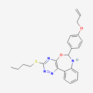 molecular formula C23H24N4O2S B5382674 6-[4-(Allyloxy)phenyl]-3-(butylsulfanyl)-6,7-dihydro[1,2,4]triazino[5,6-D][3,1]benzoxazepine 