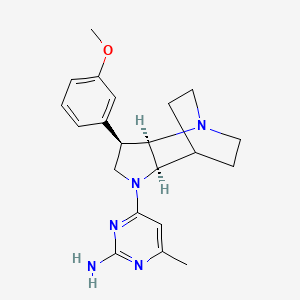 4-[(2R,3R,6R)-3-(3-methoxyphenyl)-1,5-diazatricyclo[5.2.2.02,6]undecan-5-yl]-6-methylpyrimidin-2-amine