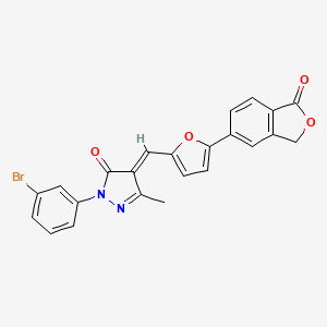 molecular formula C23H15BrN2O4 B5382734 (4E)-2-(3-bromophenyl)-5-methyl-4-[[5-(1-oxo-3H-2-benzofuran-5-yl)furan-2-yl]methylidene]pyrazol-3-one 