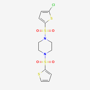 molecular formula C12H13ClN2O4S4 B5382740 1-[(5-chloro-2-thienyl)sulfonyl]-4-(2-thienylsulfonyl)piperazine 