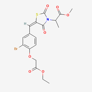 molecular formula C18H18BrNO7S B5382750 methyl 2-{(5E)-5-[3-bromo-4-(2-ethoxy-2-oxoethoxy)benzylidene]-2,4-dioxo-1,3-thiazolidin-3-yl}propanoate 