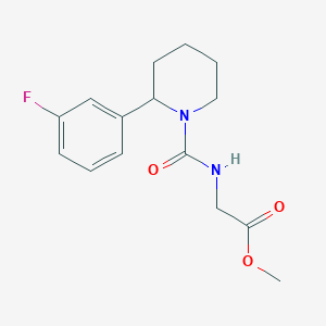 methyl N-{[2-(3-fluorophenyl)-1-piperidinyl]carbonyl}glycinate