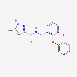 N-[[2-(2-fluorophenoxy)pyridin-3-yl]methyl]-5-methyl-1H-pyrazole-3-carboxamide