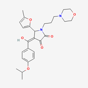 molecular formula C26H32N2O6 B5382841 3-hydroxy-4-(4-isopropoxybenzoyl)-5-(5-methyl-2-furyl)-1-[3-(4-morpholinyl)propyl]-1,5-dihydro-2H-pyrrol-2-one 