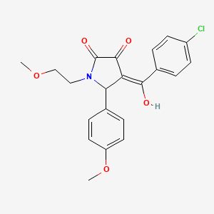 molecular formula C21H20ClNO5 B5382894 4-(4-chlorobenzoyl)-3-hydroxy-1-(2-methoxyethyl)-5-(4-methoxyphenyl)-1,5-dihydro-2H-pyrrol-2-one 