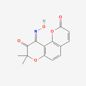 molecular formula C14H11NO5 B5382906 (10E)-10-hydroxyimino-8,8-dimethylpyrano[2,3-f]chromene-2,9-dione 