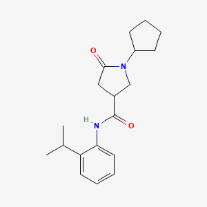 1-cyclopentyl-N-(2-isopropylphenyl)-5-oxo-3-pyrrolidinecarboxamide