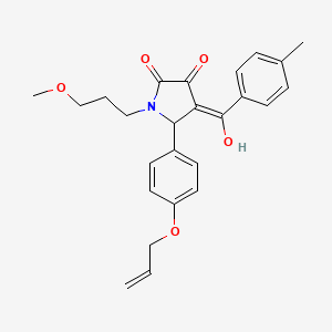 molecular formula C25H27NO5 B5382929 5-[4-(allyloxy)phenyl]-3-hydroxy-1-(3-methoxypropyl)-4-(4-methylbenzoyl)-1,5-dihydro-2H-pyrrol-2-one 