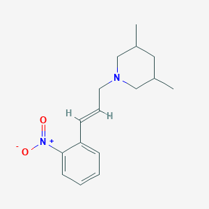 molecular formula C16H22N2O2 B5382940 3,5-dimethyl-1-[3-(2-nitrophenyl)-2-propen-1-yl]piperidine 