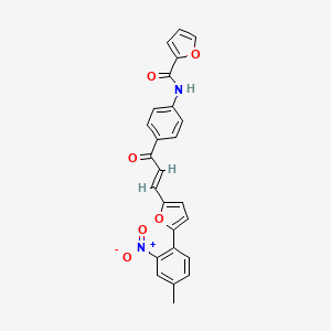 molecular formula C25H18N2O6 B5382971 N-(4-{3-[5-(4-methyl-2-nitrophenyl)-2-furyl]acryloyl}phenyl)-2-furamide 