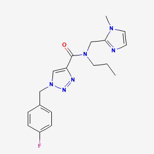 molecular formula C18H21FN6O B5382974 1-(4-fluorobenzyl)-N-[(1-methyl-1H-imidazol-2-yl)methyl]-N-propyl-1H-1,2,3-triazole-4-carboxamide 