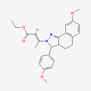 ethyl 3-[8-methoxy-3-(4-methoxyphenyl)-3,3a,4,5-tetrahydro-2H-benzo[g]indazol-2-yl]-2-butenoate