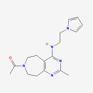 molecular formula C17H23N5O B5382978 7-acetyl-2-methyl-N-[2-(1H-pyrrol-1-yl)ethyl]-6,7,8,9-tetrahydro-5H-pyrimido[4,5-d]azepin-4-amine 