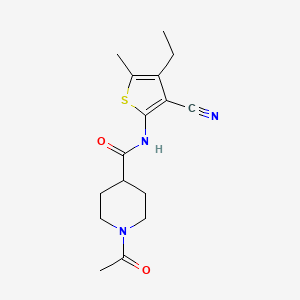 1-acetyl-N-(3-cyano-4-ethyl-5-methylthiophen-2-yl)piperidine-4-carboxamide