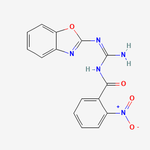 molecular formula C15H11N5O4 B5383017 N-[(E)-AMINO[(1,3-BENZOXAZOL-2-YL)AMINO]METHYLIDENE]-2-NITROBENZAMIDE 