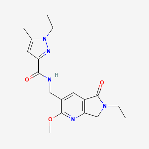 1-ethyl-N-[(6-ethyl-2-methoxy-5-oxo-6,7-dihydro-5H-pyrrolo[3,4-b]pyridin-3-yl)methyl]-5-methyl-1H-pyrazole-3-carboxamide