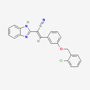 molecular formula C23H16ClN3O B5383050 (2E)-2-(1H-benzimidazol-2-yl)-3-{3-[(2-chlorobenzyl)oxy]phenyl}prop-2-enenitrile 