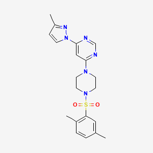 molecular formula C20H24N6O2S B5383074 4-{4-[(2,5-dimethylphenyl)sulfonyl]-1-piperazinyl}-6-(3-methyl-1H-pyrazol-1-yl)pyrimidine 