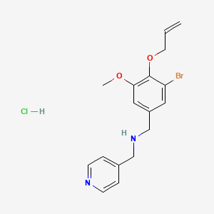 N-[(3-bromo-5-methoxy-4-prop-2-enoxyphenyl)methyl]-1-pyridin-4-ylmethanamine;hydrochloride