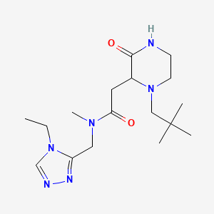 2-[1-(2,2-dimethylpropyl)-3-oxo-2-piperazinyl]-N-[(4-ethyl-4H-1,2,4-triazol-3-yl)methyl]-N-methylacetamide