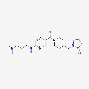 molecular formula C21H33N5O2 B5383141 1-({1-[(6-{[3-(dimethylamino)propyl]amino}pyridin-3-yl)carbonyl]piperidin-4-yl}methyl)pyrrolidin-2-one 