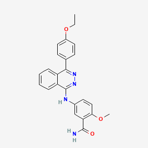 molecular formula C24H22N4O3 B5383157 5-{[4-(4-Ethoxyphenyl)phthalazin-1-yl]amino}-2-methoxybenzamide 