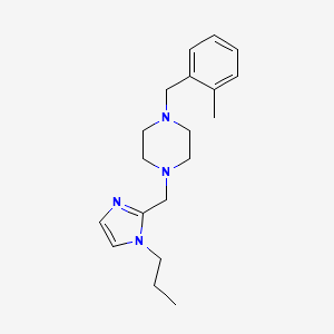 molecular formula C19H28N4 B5383162 1-(2-methylbenzyl)-4-[(1-propyl-1H-imidazol-2-yl)methyl]piperazine 