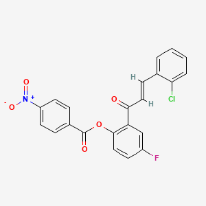 molecular formula C22H13ClFNO5 B5383168 2-[3-(2-chlorophenyl)acryloyl]-4-fluorophenyl 4-nitrobenzoate 