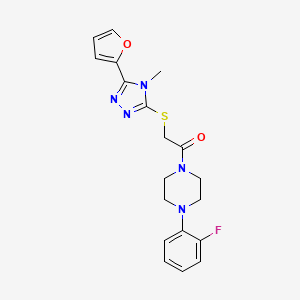 molecular formula C19H20FN5O2S B5383205 1-[4-(2-fluorophenyl)piperazin-1-yl]-2-{[5-(furan-2-yl)-4-methyl-4H-1,2,4-triazol-3-yl]sulfanyl}ethanone 