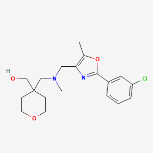 molecular formula C19H25ClN2O3 B5383225 (4-{[{[2-(3-chlorophenyl)-5-methyl-1,3-oxazol-4-yl]methyl}(methyl)amino]methyl}tetrahydro-2H-pyran-4-yl)methanol 