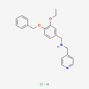 N-[(3-ethoxy-4-phenylmethoxyphenyl)methyl]-1-pyridin-4-ylmethanamine;hydrochloride