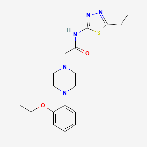 molecular formula C18H25N5O2S B5383260 2-[4-(2-ethoxyphenyl)-1-piperazinyl]-N-(5-ethyl-1,3,4-thiadiazol-2-yl)acetamide 