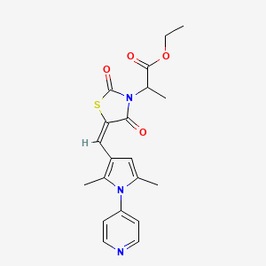 ethyl 2-(5-{[2,5-dimethyl-1-(4-pyridinyl)-1H-pyrrol-3-yl]methylene}-2,4-dioxo-1,3-thiazolidin-3-yl)propanoate