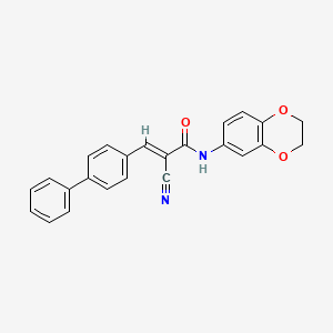 3-(4-biphenylyl)-2-cyano-N-(2,3-dihydro-1,4-benzodioxin-6-yl)acrylamide