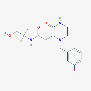 2-[1-(3-fluorobenzyl)-3-oxo-2-piperazinyl]-N-(2-hydroxy-1,1-dimethylethyl)acetamide