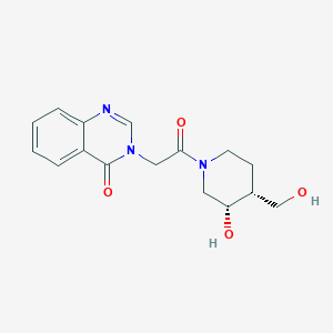 molecular formula C16H19N3O4 B5383314 3-{2-[(3S*,4R*)-3-hydroxy-4-(hydroxymethyl)-1-piperidinyl]-2-oxoethyl}-4(3H)-quinazolinone 