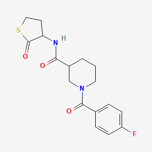 1-(4-FLUOROBENZOYL)-N-(2-OXOTETRAHYDRO-3-THIOPHENYL)-3-PIPERIDINECARBOXAMIDE