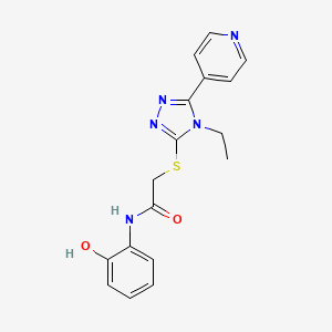 molecular formula C17H17N5O2S B5383344 2-{[4-ethyl-5-(4-pyridinyl)-4H-1,2,4-triazol-3-yl]thio}-N-(2-hydroxyphenyl)acetamide 