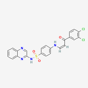 4-[[(Z)-3-(3,4-dichlorophenyl)-3-oxoprop-1-enyl]amino]-N-quinoxalin-2-ylbenzenesulfonamide