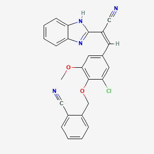 2-[[4-[(Z)-2-(1H-benzimidazol-2-yl)-2-cyanoethenyl]-2-chloro-6-methoxyphenoxy]methyl]benzonitrile