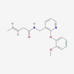 molecular formula C18H20N2O3 B5383371 (3E)-N-{[2-(2-methoxyphenoxy)pyridin-3-yl]methyl}pent-3-enamide 