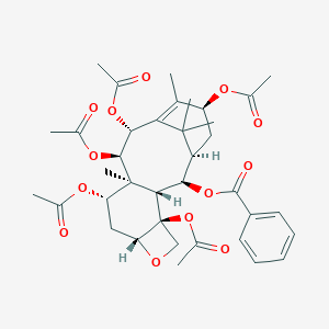 molecular formula C37H46O13 B053834 （2aR-(2aα,4β,4aβ,5α,6β,9α,11β,12α,12aα,12bα))-3,4,4a,5,6,9,10,11,12,12a-十氢-4a,8,13,13-四甲基-7,14-甲烷-1H-环癸（3,4）苯并（1,2-b）恶二烷-4,5,6,9,12,12b（2aH）-六醇 4,5,6,9,12b-五乙酸酯 12-苯甲酸酯 CAS No. 125037-14-1