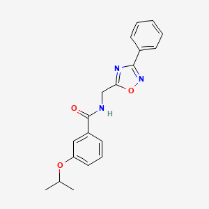 molecular formula C19H19N3O3 B5383404 3-isopropoxy-N-[(3-phenyl-1,2,4-oxadiazol-5-yl)methyl]benzamide 